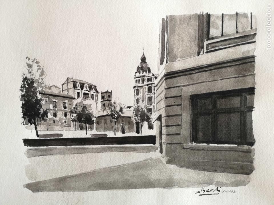 Kunst: Acuarela Plaza de la Catedral de Oviedo por Alberdi