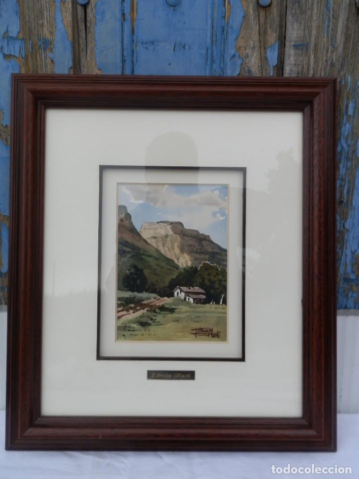 Kunst: ACUARELA DE JORDI LLUCIA MARTI ( IGUALADA) FIRMADA, ENMARCADA, CON PASPERT&Uacute; Y PROTEGIDA CON CRISTAL.