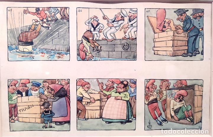 Kunst: Gaiet&aacute; Cornet Palau ( 1878-1945). Historieta. Acuarela y tinta sobre papel