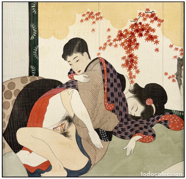 Arte: ANONIMO - ARTE SHUNGA EN FORMATO SCROLL - C. 1920 - Foto 2