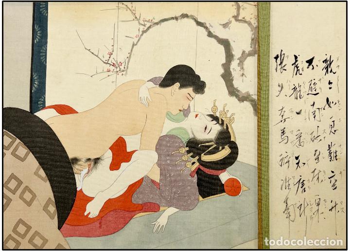 Arte: ANONIMO - ARTE SHUNGA EN FORMATO SCROLL - C. 1920 - Foto 8