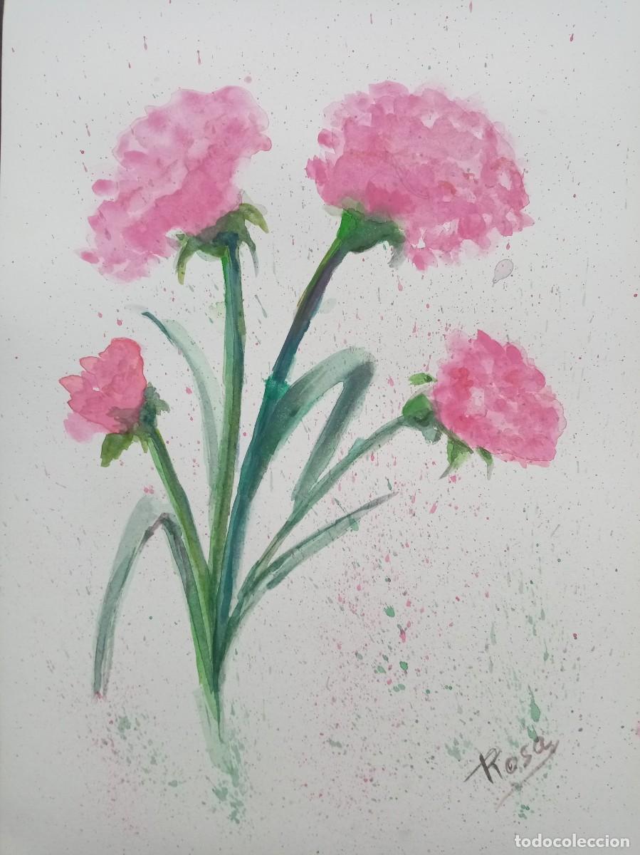 Arte: Claveles, Acuarela - Foto 1