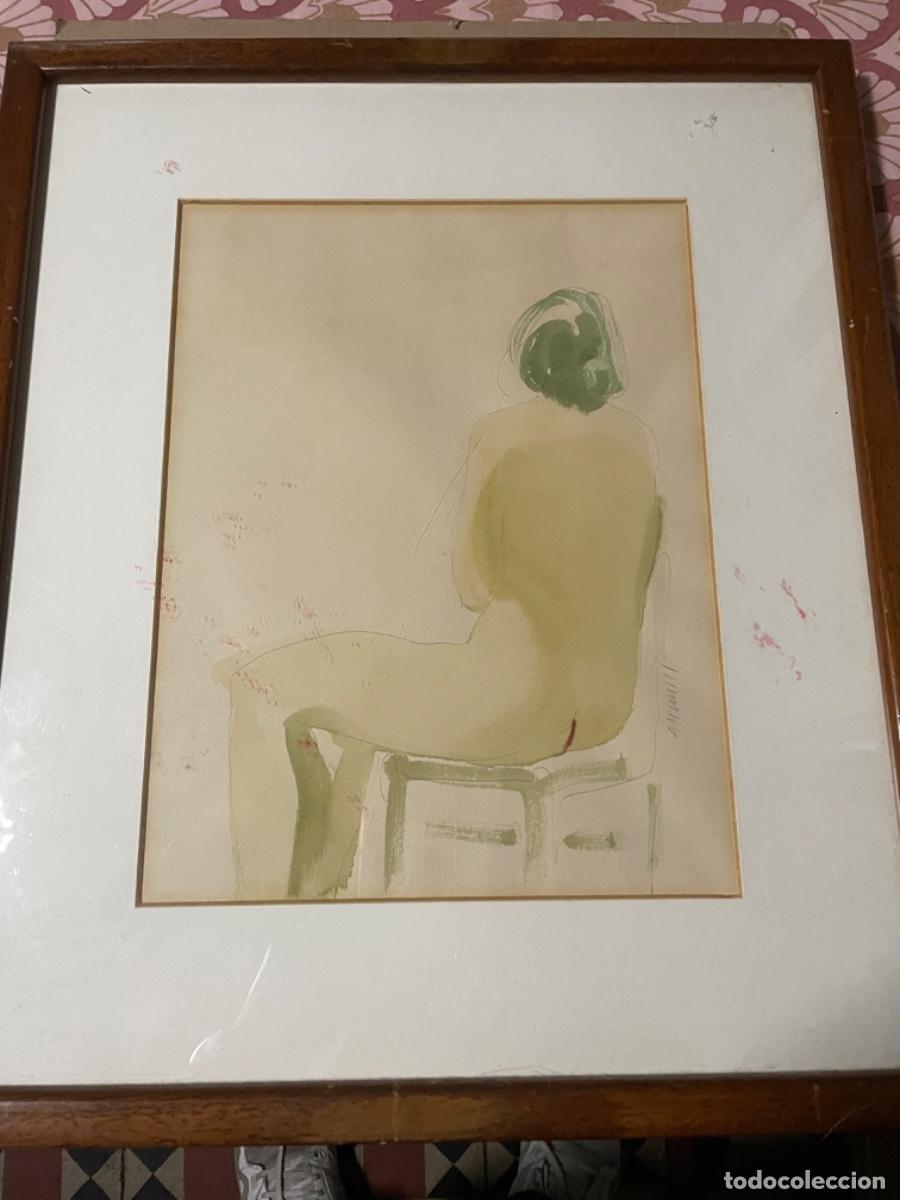 Arte: MC6 - MUNILL PUIG ANTONIO - BCN 1939-1977, ACUARELA TEMA FEMENINO - ENMARCADO A&Ntilde;OS 60