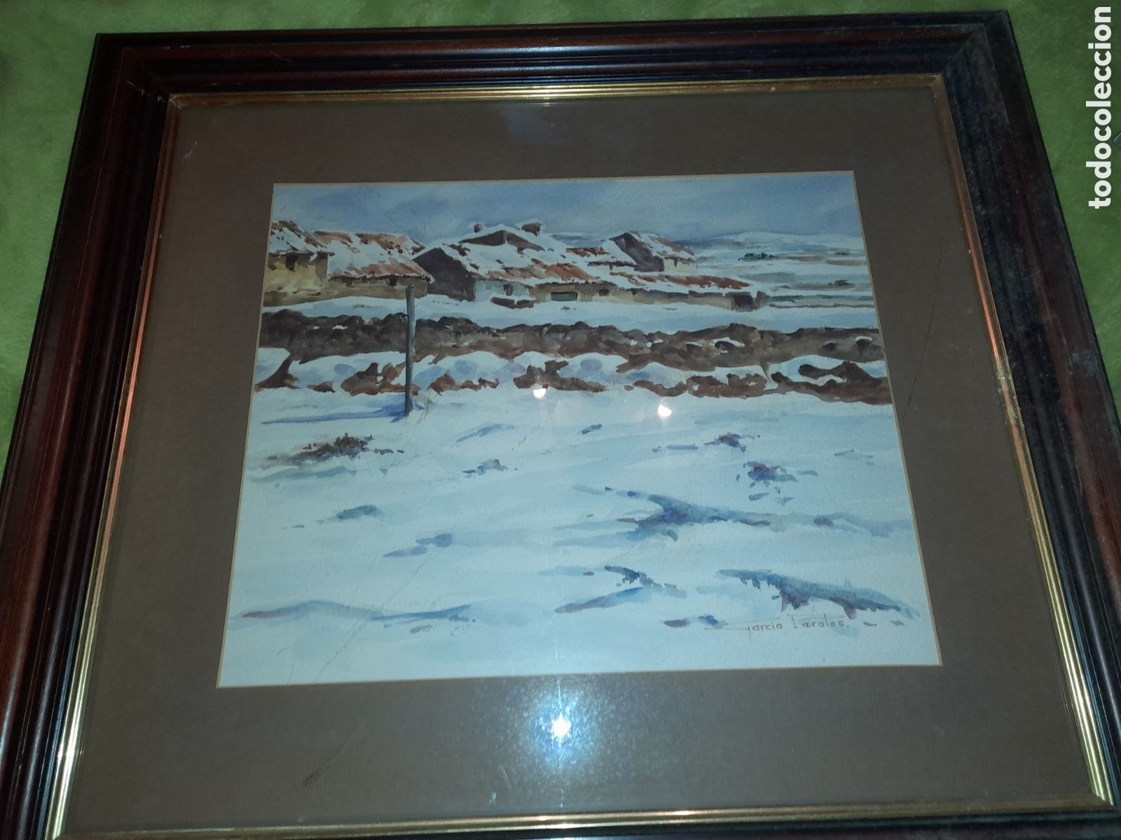 Kunst: ACUARELA DE GARCIA PERALES 1993 IGLESUELA DEL CID TERUEL UNICO?