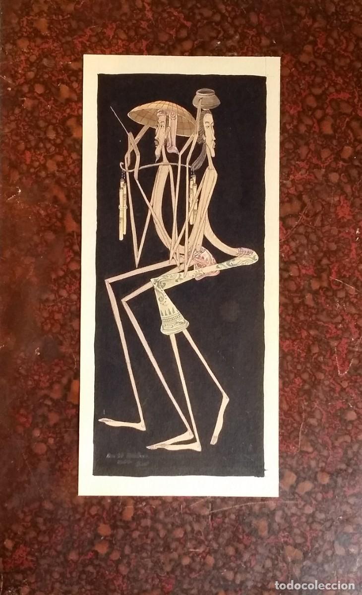 Arte: Antiguo dibujo a la acuarela, JAVA - Foto 2
