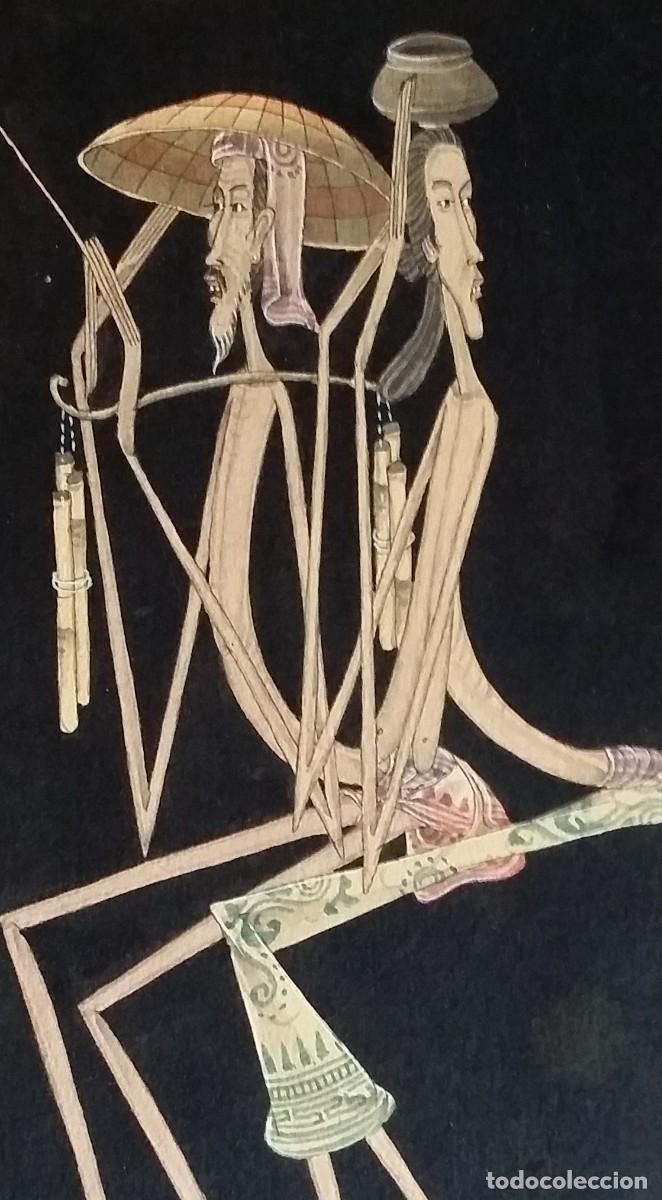Arte: Antiguo dibujo a la acuarela, JAVA - Foto 6