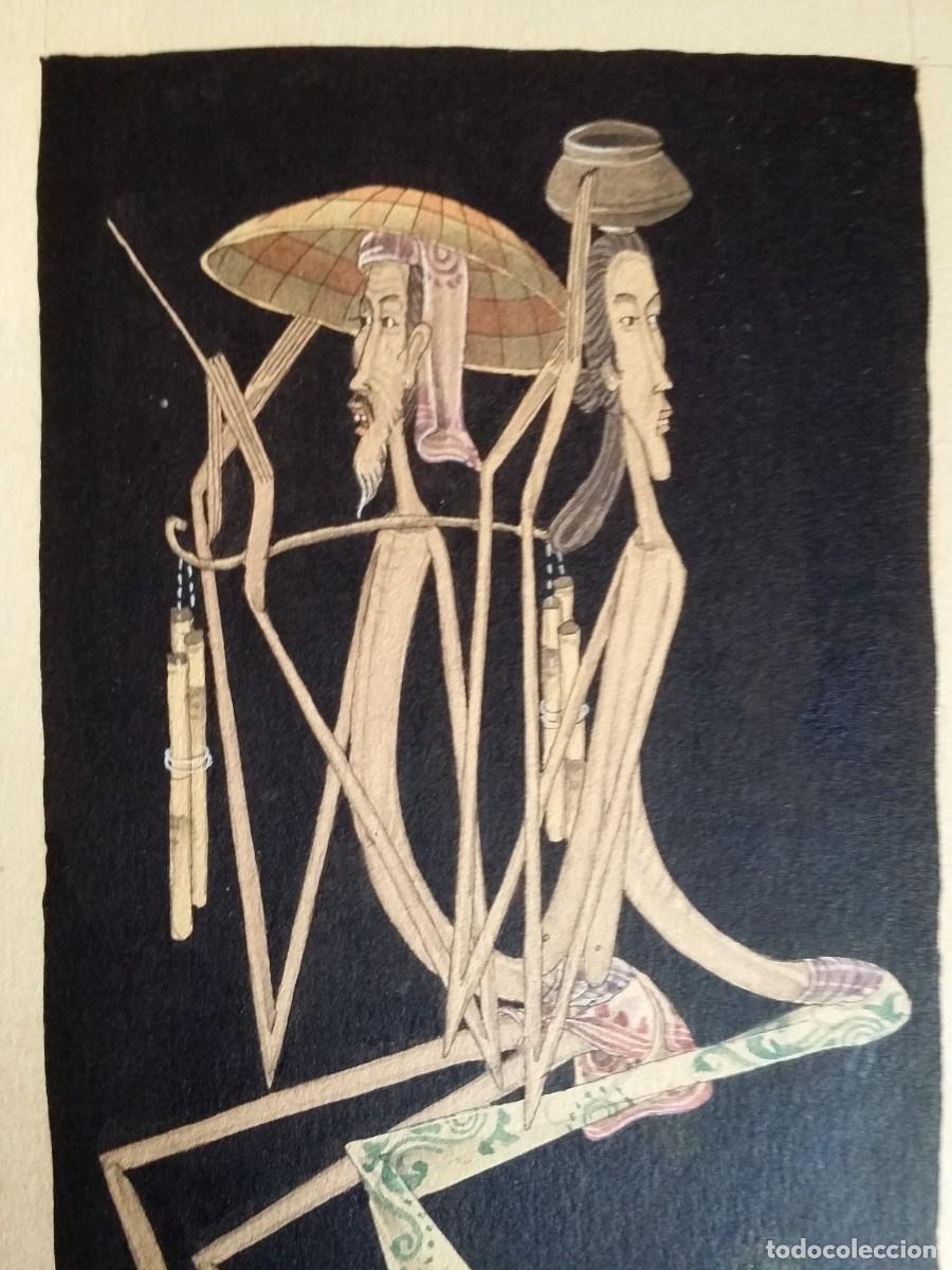 Arte: Antiguo dibujo a la acuarela, JAVA - Foto 7