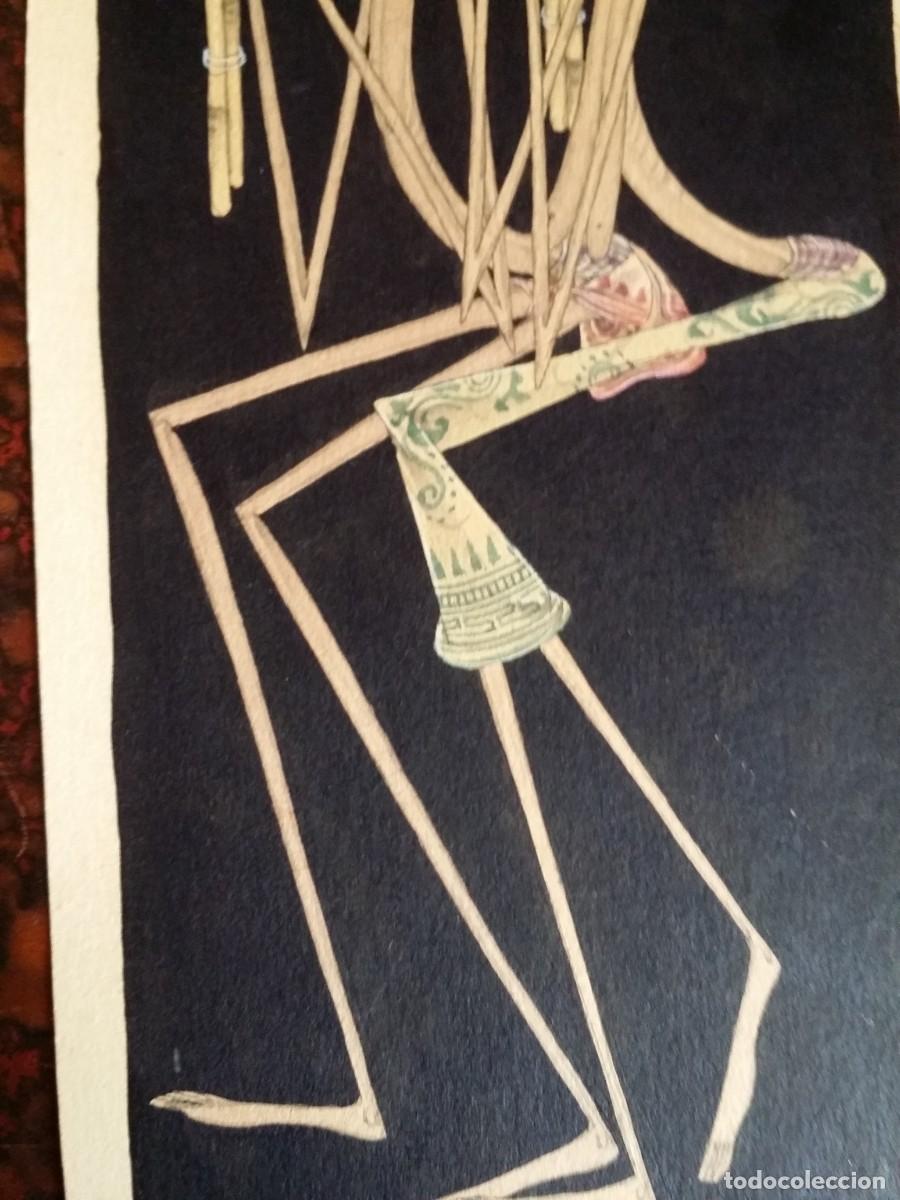 Arte: Antiguo dibujo a la acuarela, JAVA - Foto 8