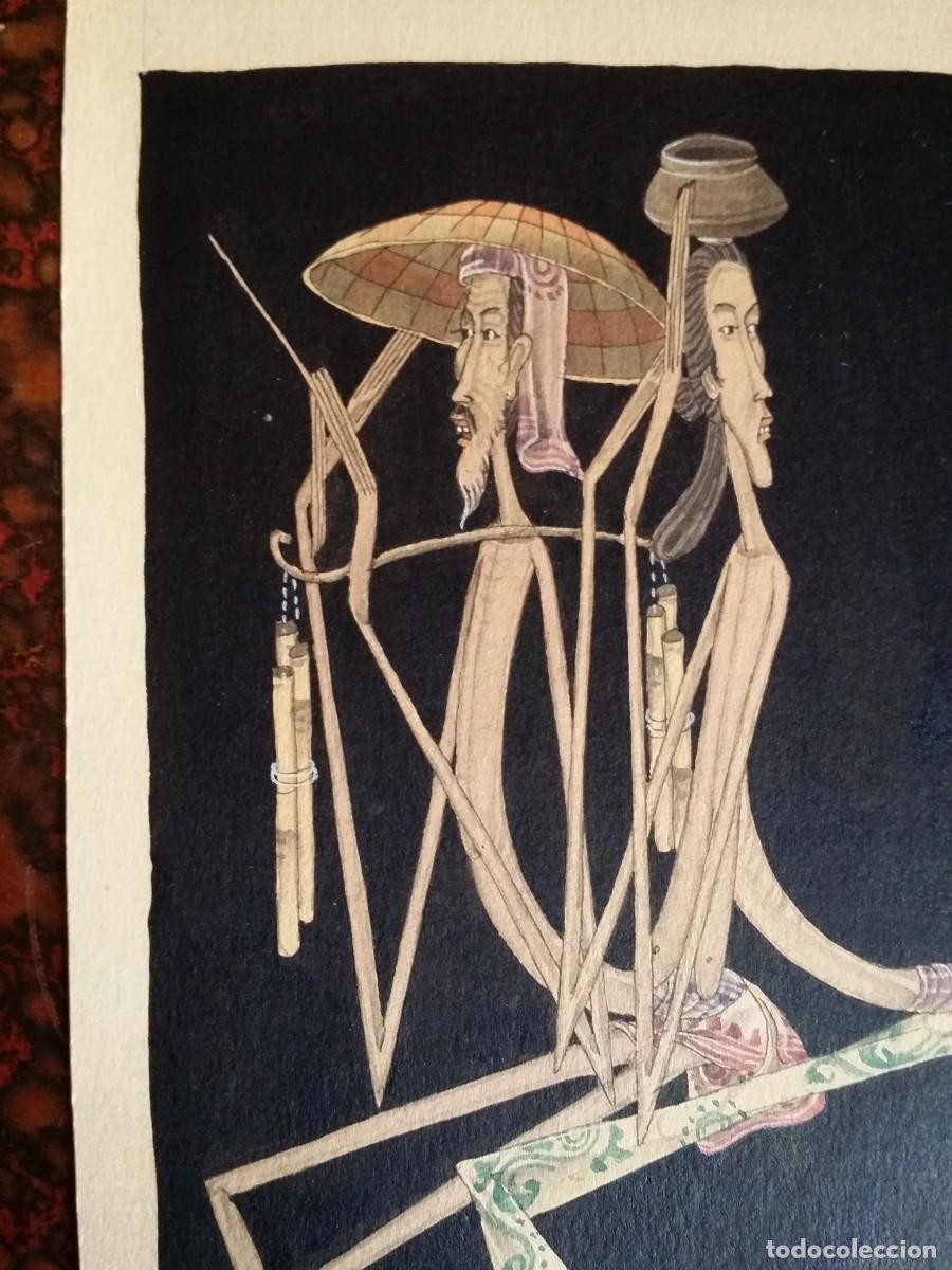 Arte: Antiguo dibujo a la acuarela, JAVA - Foto 9