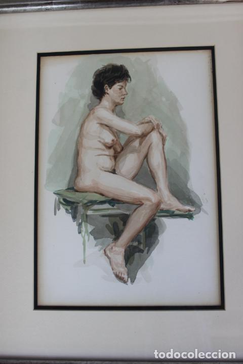 Arte: MU&Ntilde;OZ BARBERAN DESNUDO ACUARELA - Foto 2