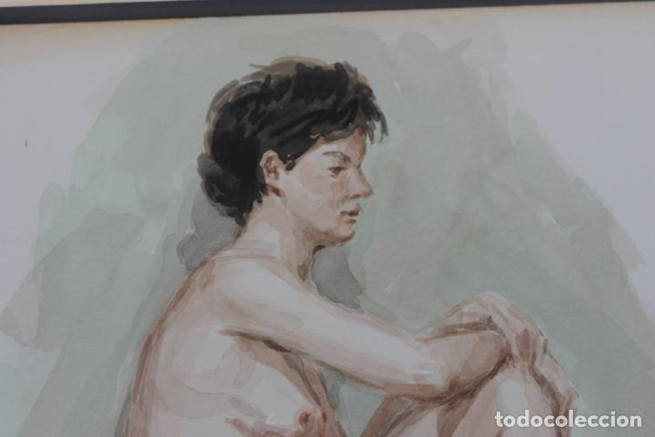 Arte: MU&Ntilde;OZ BARBERAN DESNUDO ACUARELA - Foto 4