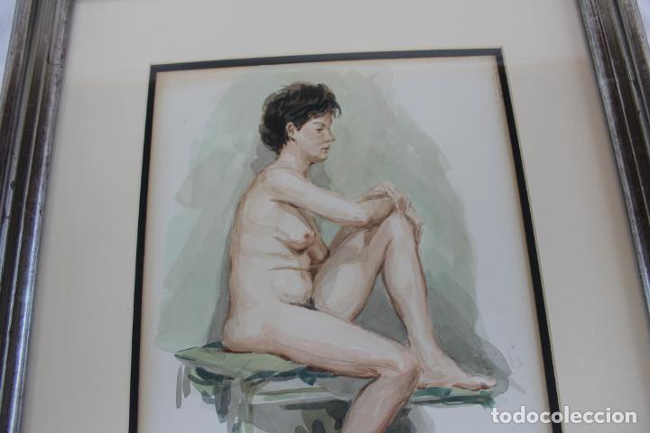 Arte: MU&Ntilde;OZ BARBERAN DESNUDO ACUARELA - Foto 6