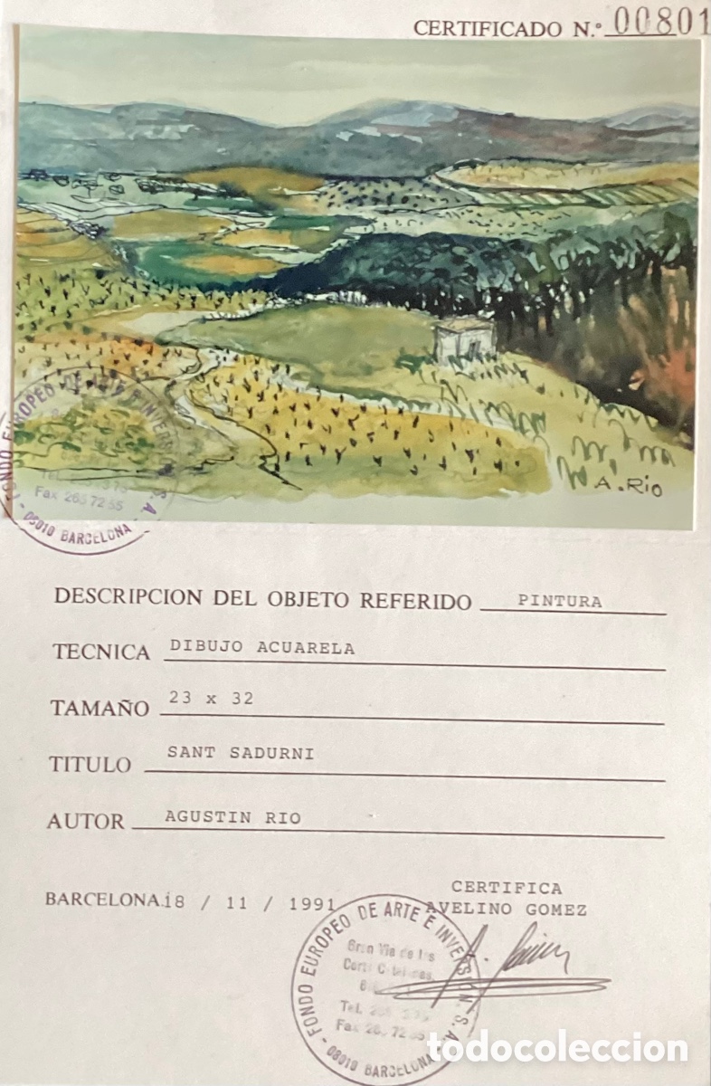 Arte: AGUSTIN RIO, SANT SADURNI. - Foto 2
