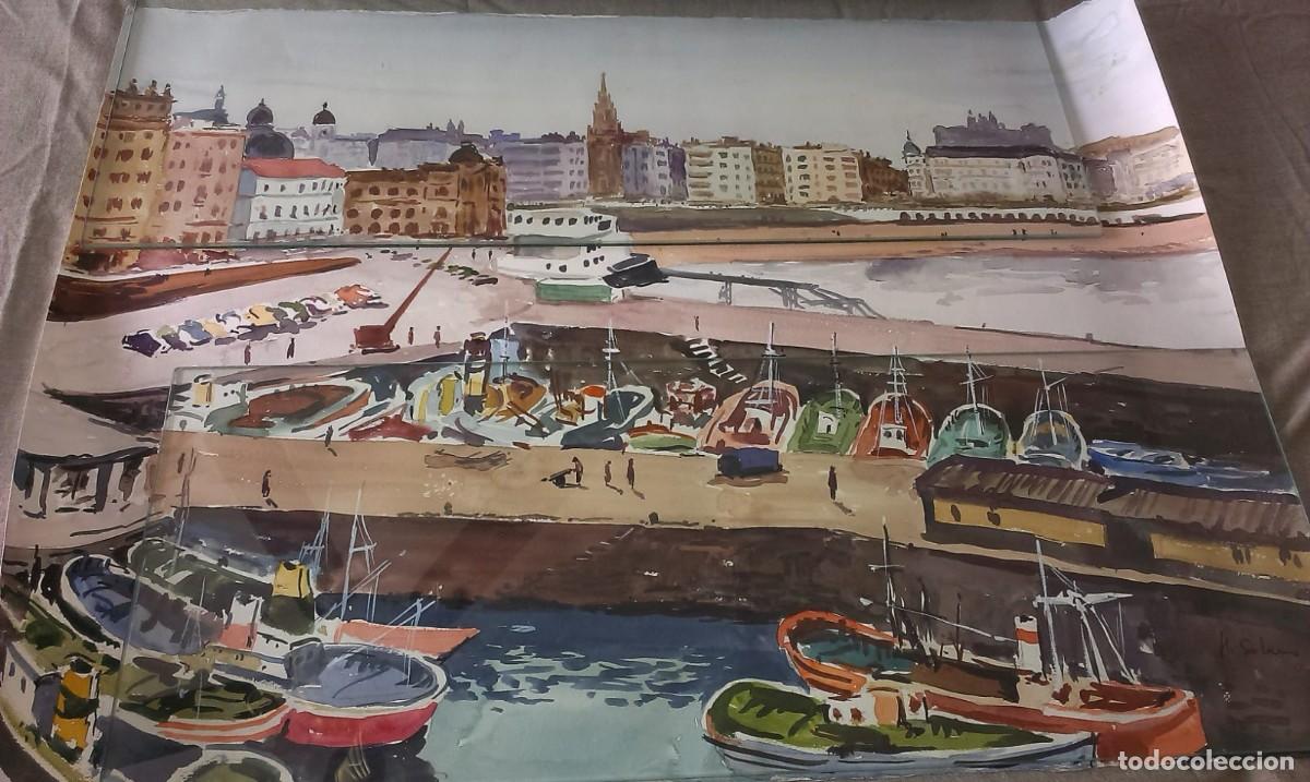 Arte: Acuarela de H. Solano muelle - Foto 1