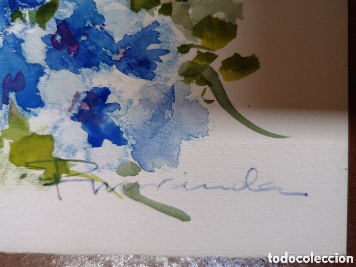 Arte: Acuarela flores azules - Foto 3