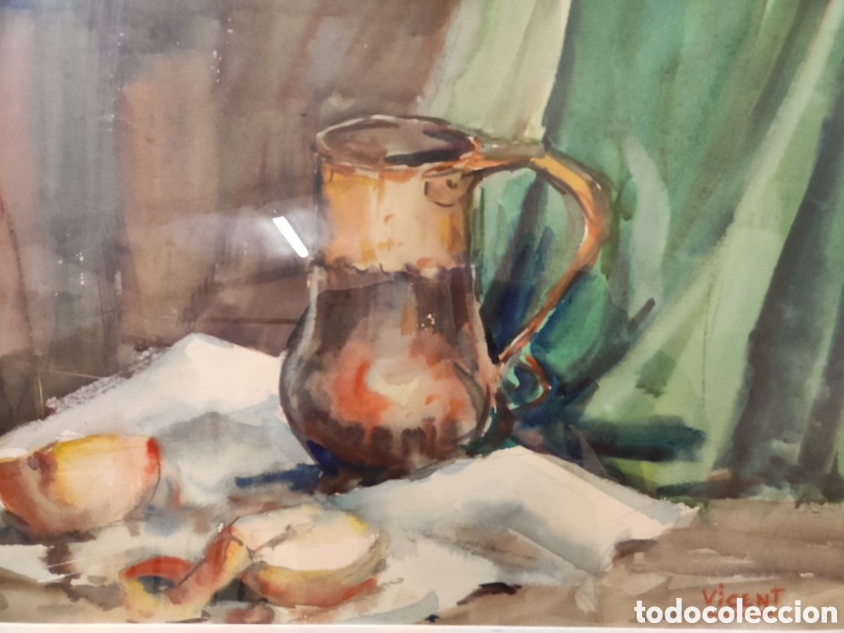 Arte: Bodeg&oacute;n acuarela fdo vicent - Foto 2
