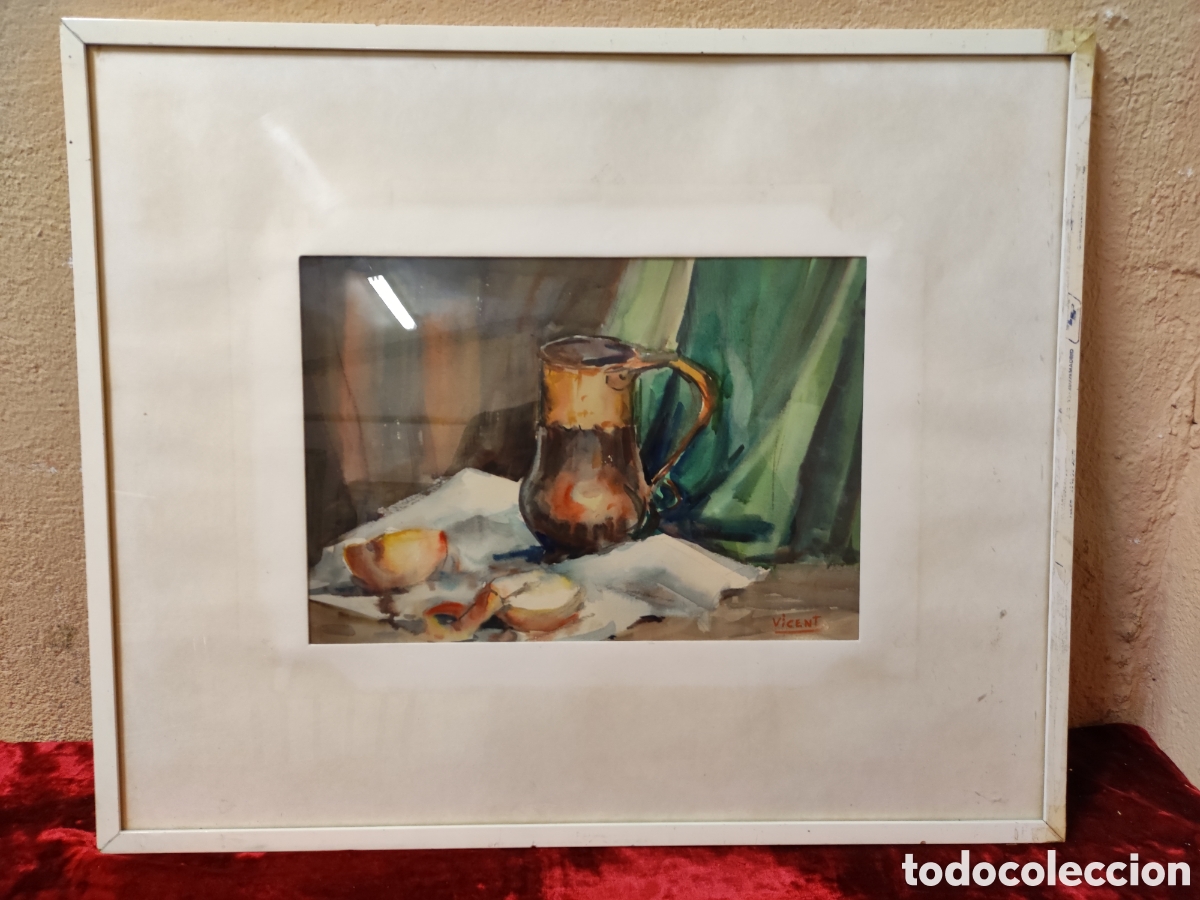 Arte: Bodeg&oacute;n acuarela fdo vicent - Foto 1