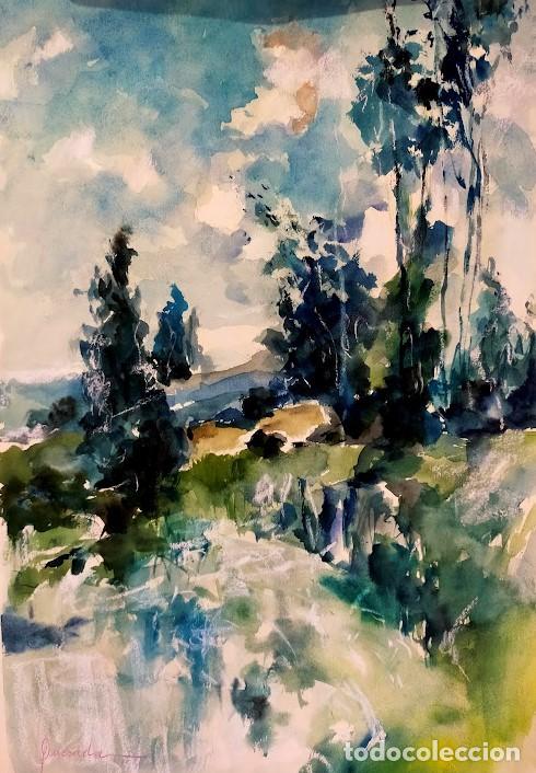 Kunst: Pintura a la acuarela, tema paisaje.