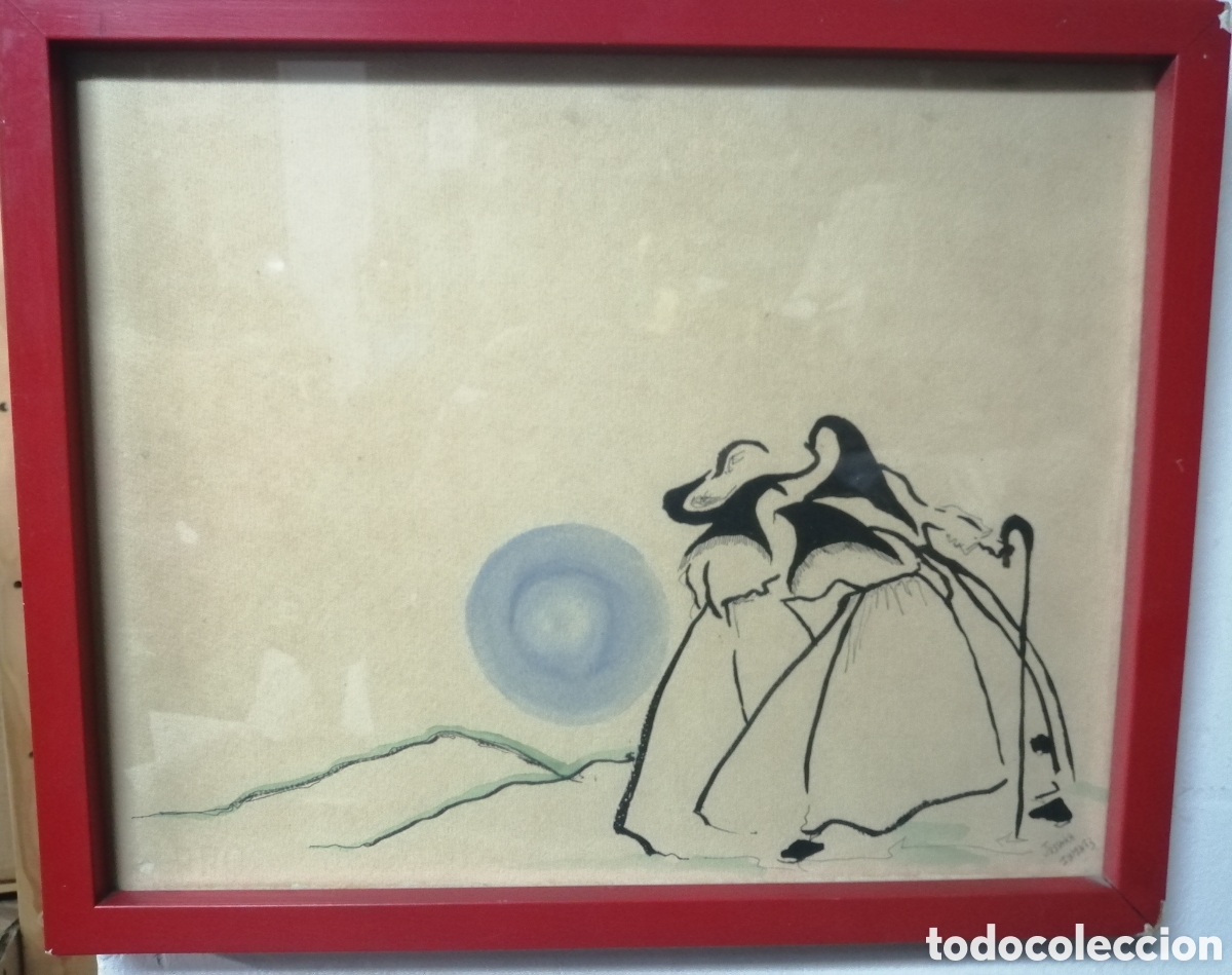 Kunst: Dibujo acuarelado de Jussara (Ibiza)