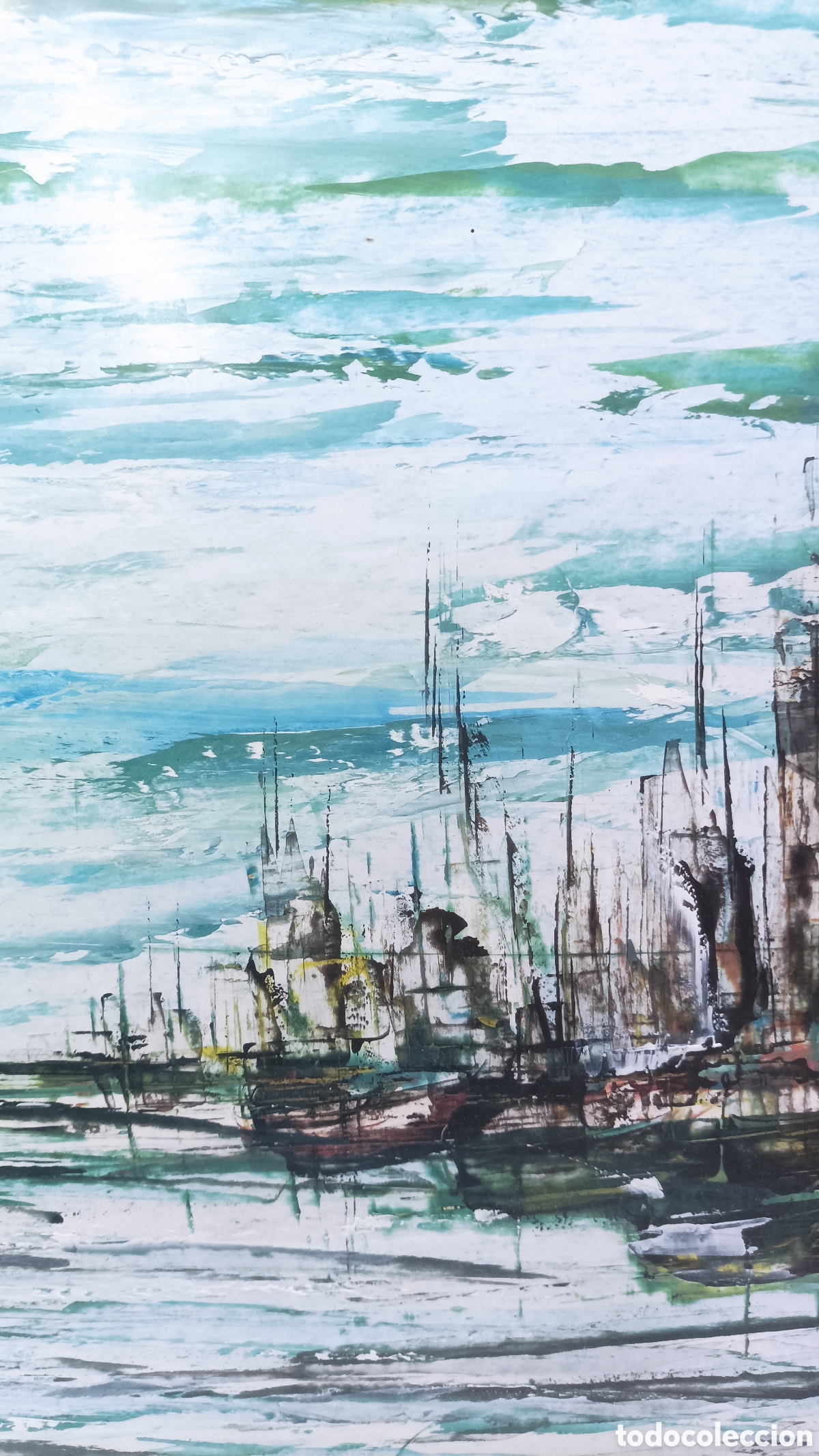Arte: Cuadro acuarela mar con barcas - Foto 5