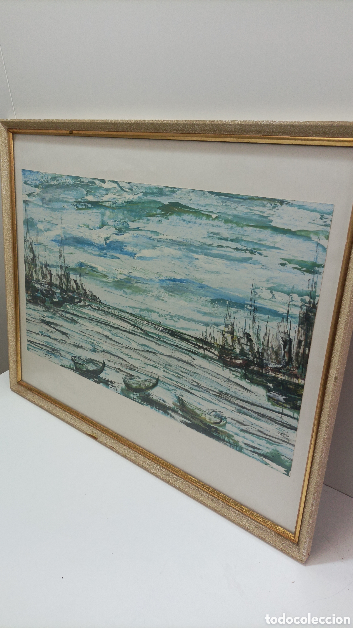 Arte: Cuadro acuarela mar con barcas - Foto 9