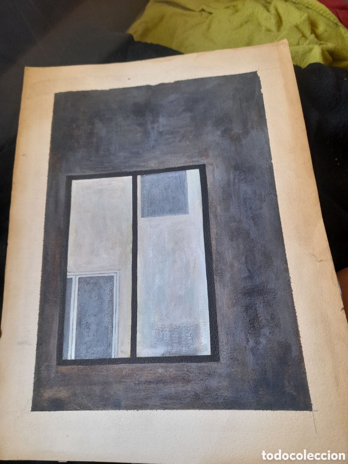 Arte: Composici&oacute;n al guache, mide 50,5x38cm