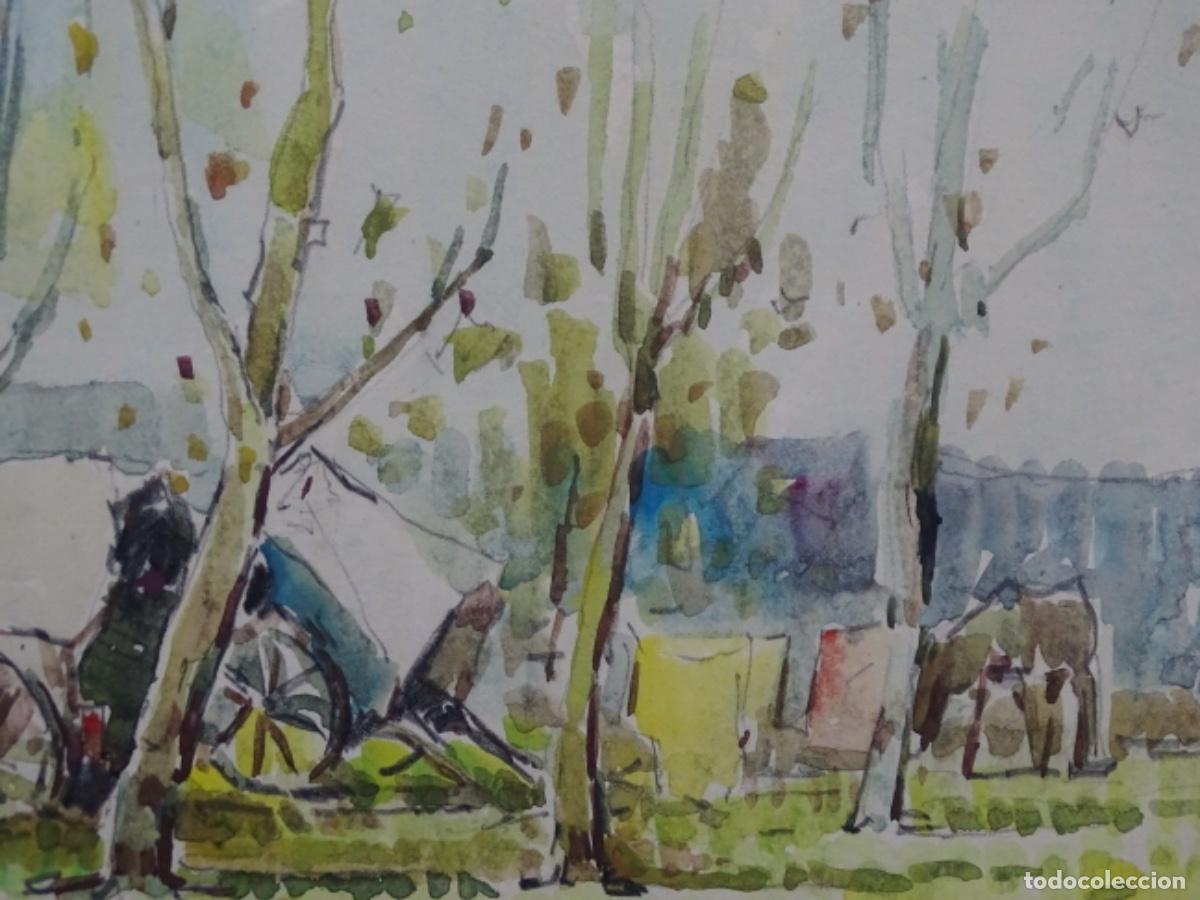 Arte: ACUARELA DE ZAMORA MU&Ntilde;OZ. CAMPAMENTO GITANO. - Foto 4