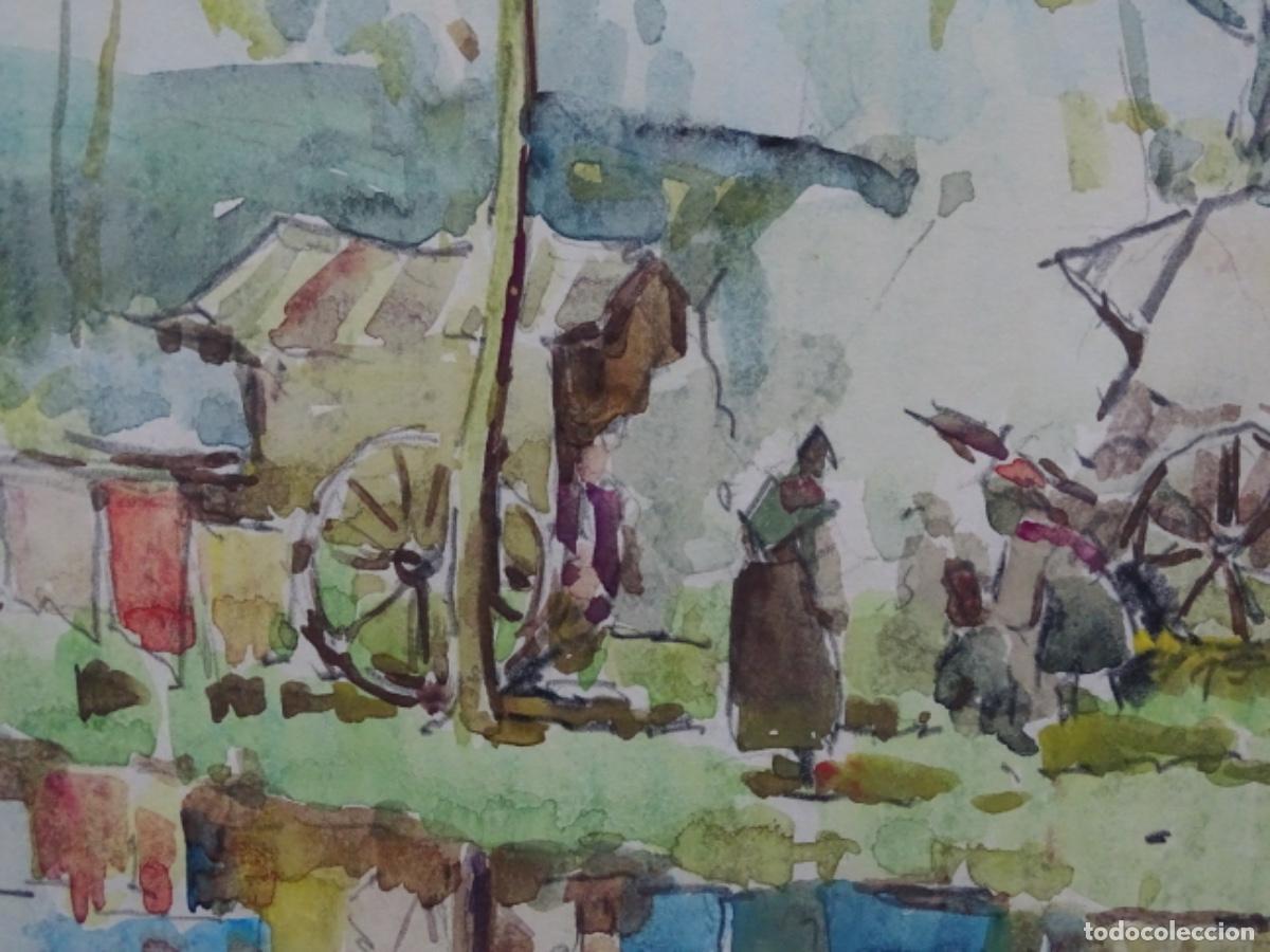 Arte: ACUARELA DE ZAMORA MU&Ntilde;OZ. CAMPAMENTO GITANO. - Foto 7