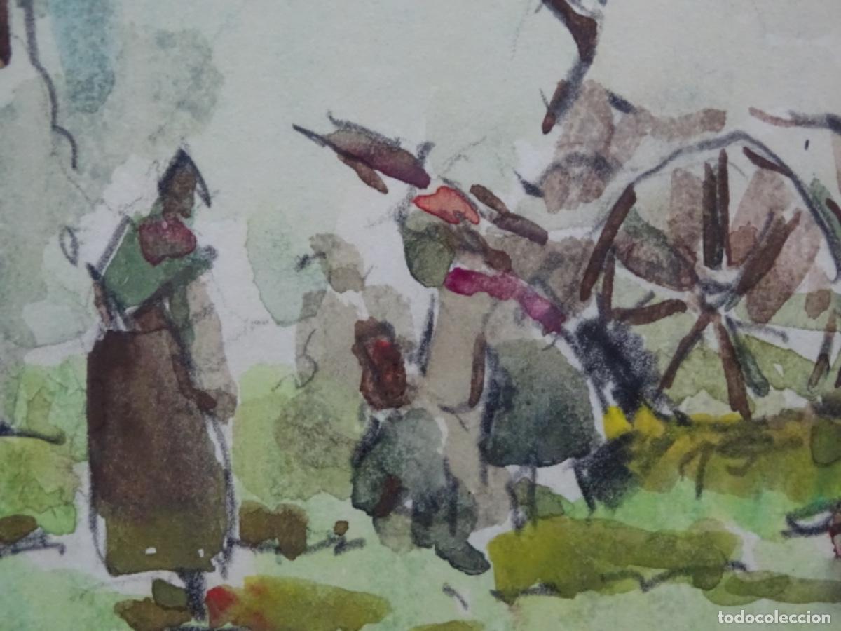 Arte: ACUARELA DE ZAMORA MU&Ntilde;OZ. CAMPAMENTO GITANO. - Foto 12