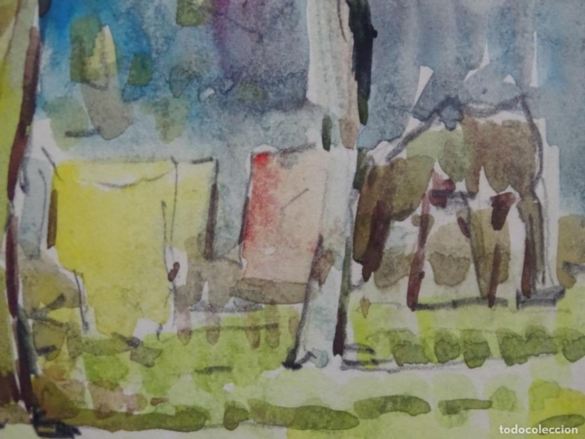 Arte: ACUARELA DE ZAMORA MU&Ntilde;OZ. CAMPAMENTO GITANO. - Foto 13