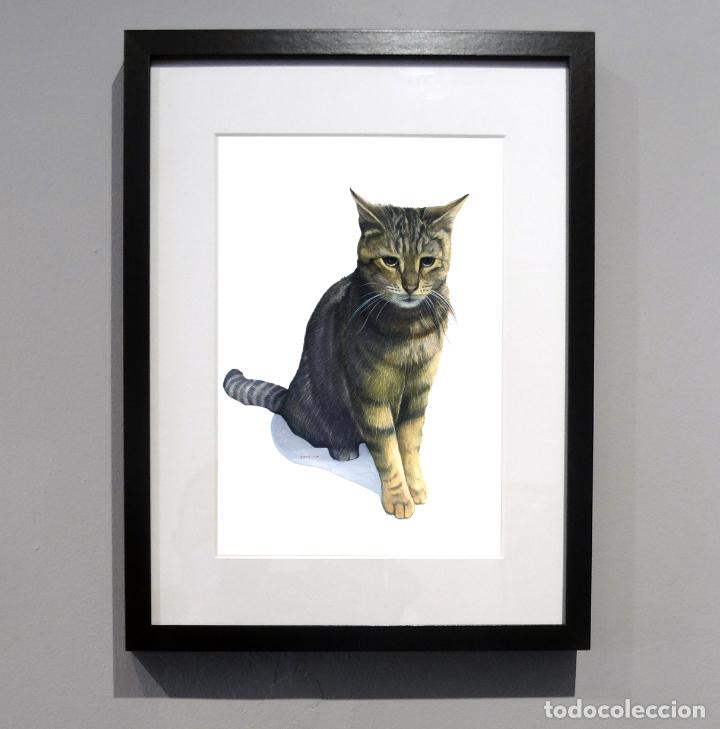 Arte: Acuarela con gato romano - Foto 2