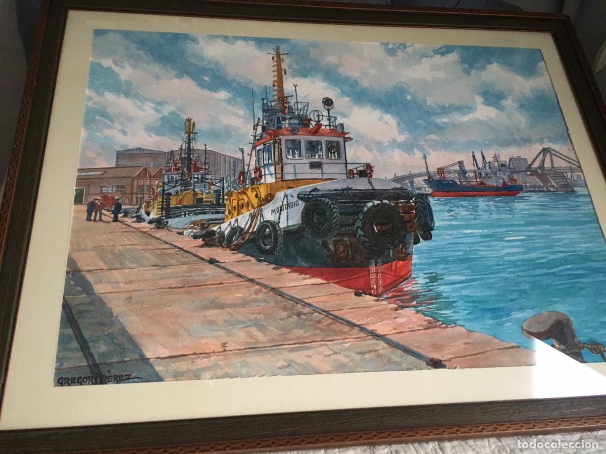 Arte: barcos en el puerto acuarela - Foto 1