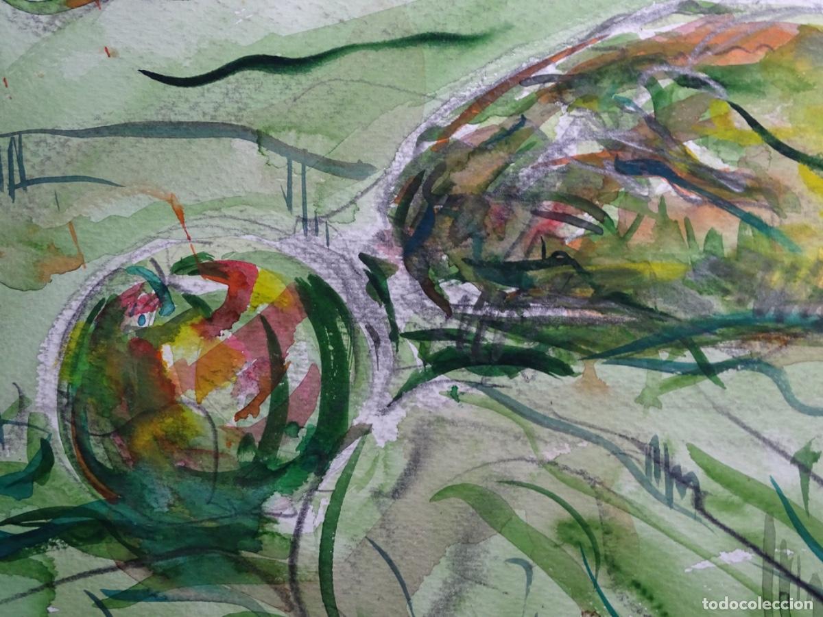 Arte: GRAN ACUARELA AN&Oacute;NIMA. BODEGON. 70x50 CM. - Foto 3