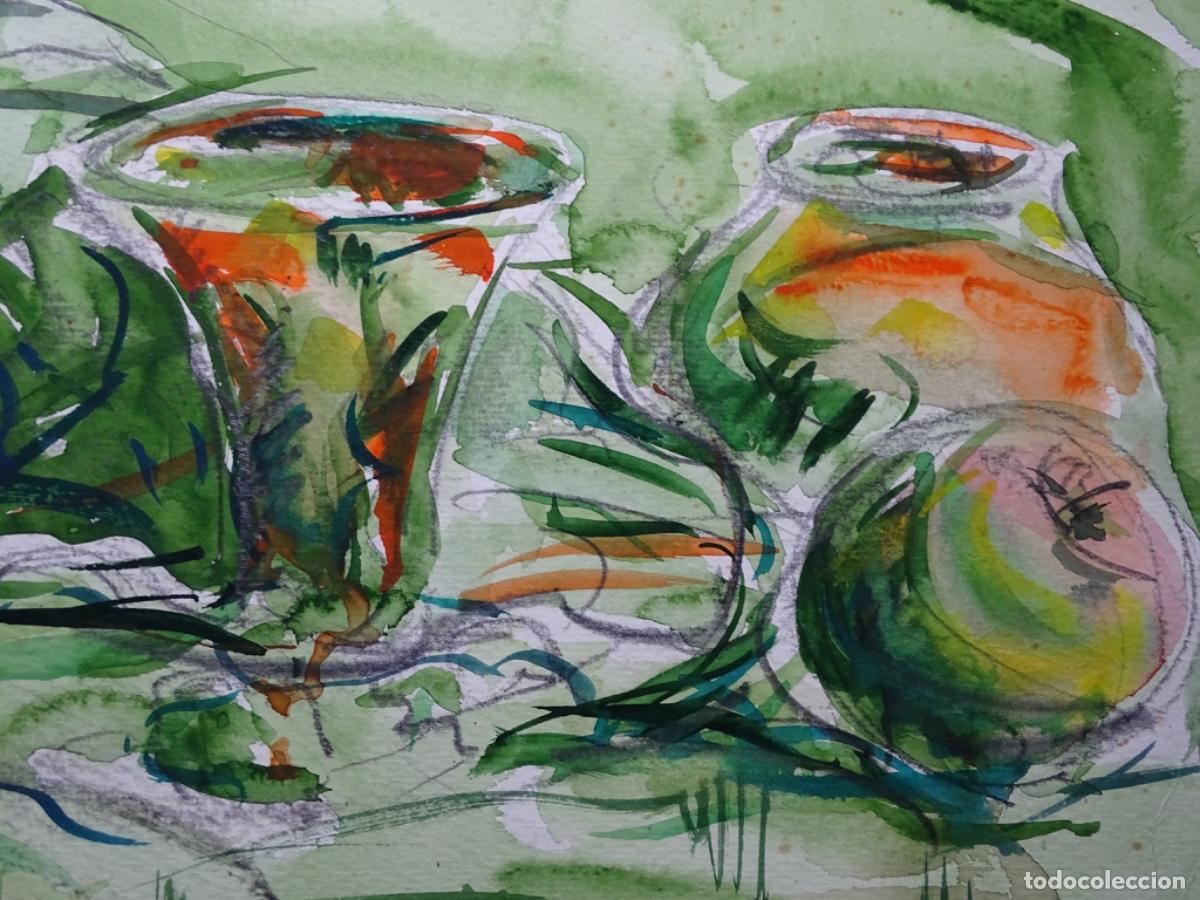 Arte: GRAN ACUARELA AN&Oacute;NIMA. BODEGON. 70x50 CM. - Foto 4