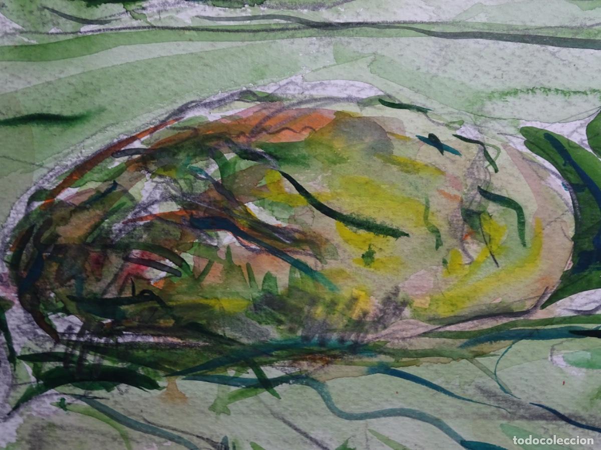 Arte: GRAN ACUARELA AN&Oacute;NIMA. BODEGON. 70x50 CM. - Foto 5