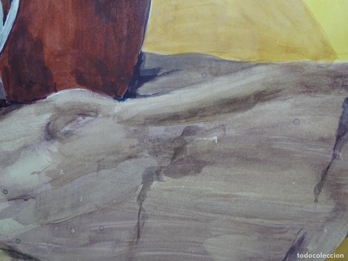 Arte: GRAN ACUARELA AN&Oacute;NIMA. BODEGON. 50x42 CM. - Foto 3