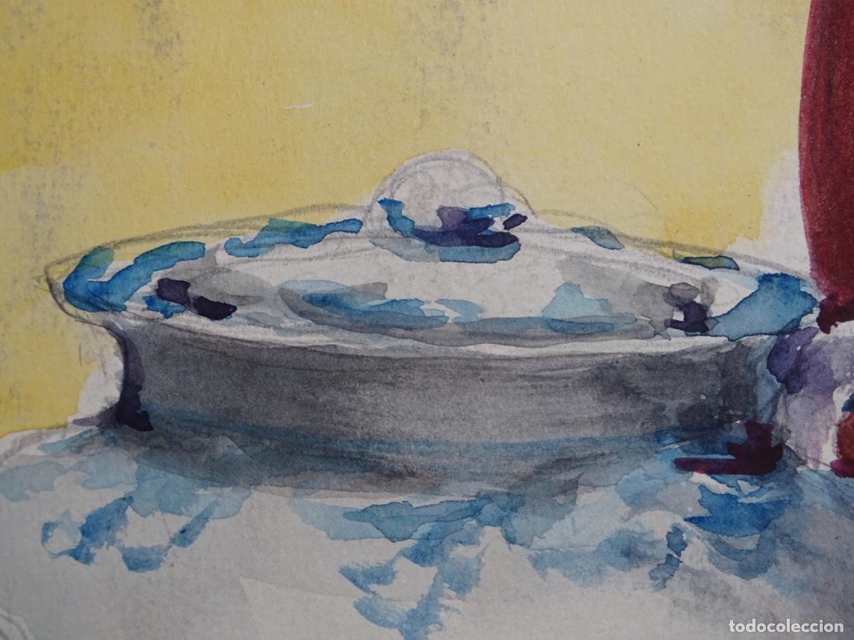 Arte: GRAN ACUARELA AN&Oacute;NIMA. BODEGON. 50x42 CM. - Foto 7