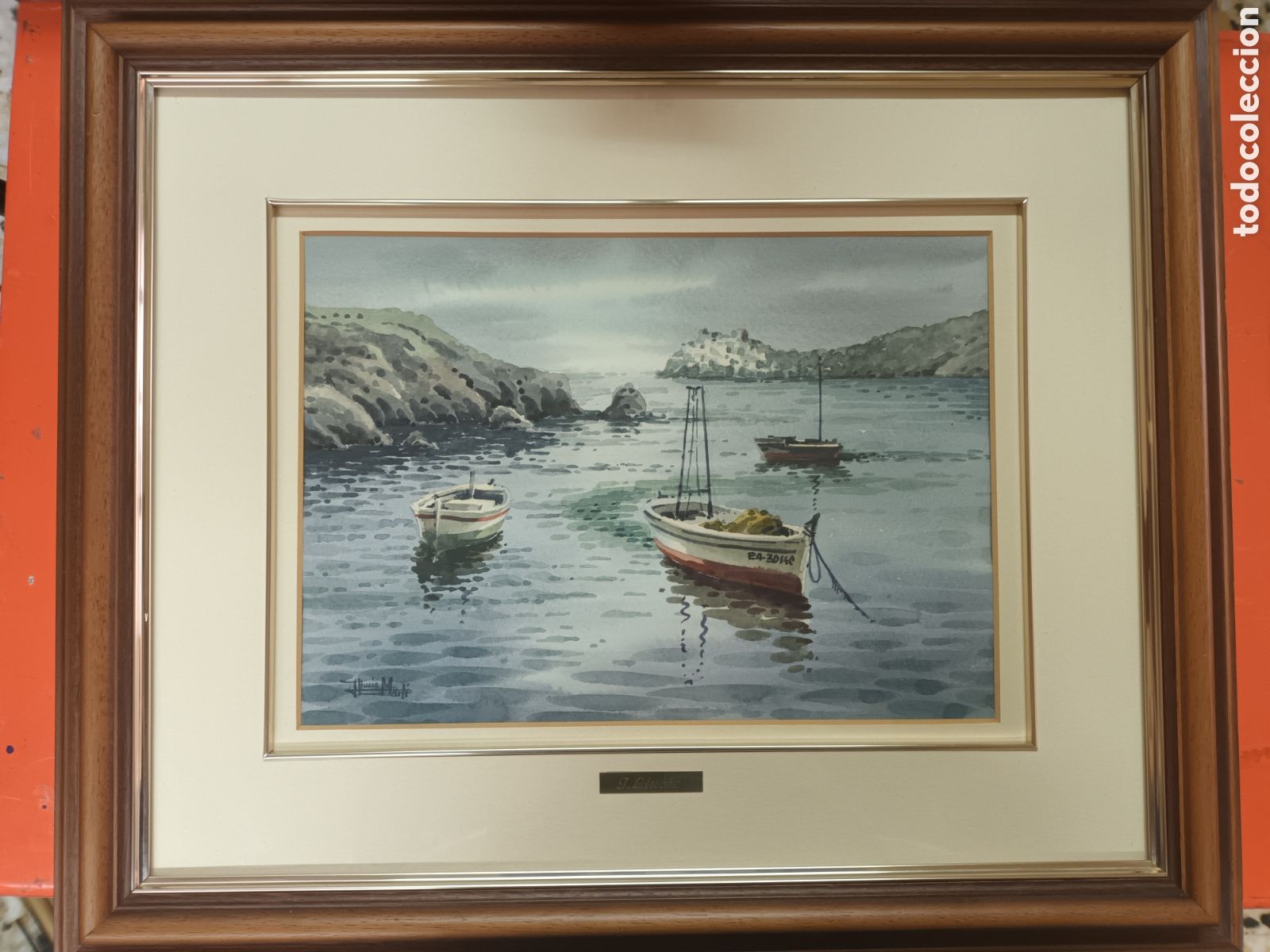 Art: Marina acuarela firmads