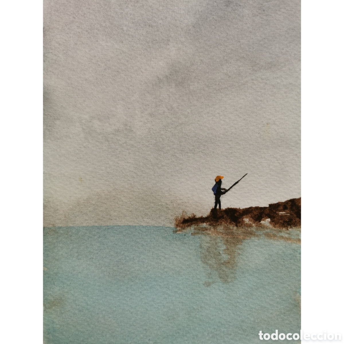 Art: ACUARELA ORIGINAL - PAISAJE 156 - MARINA MINIMALISTA