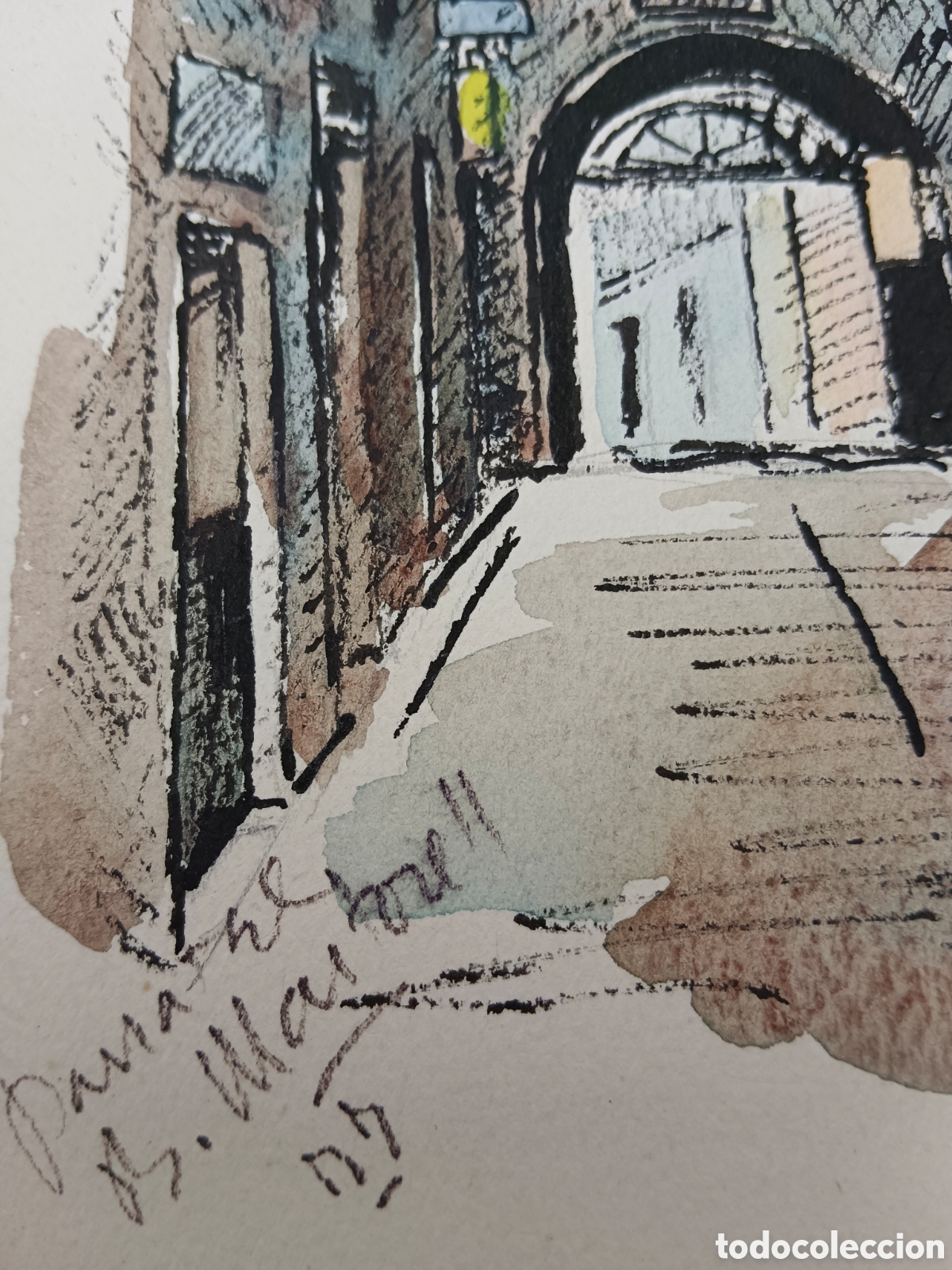 Arte: A.Oliver, B. acuarela, con dedicatoria a Martorell - Foto 6