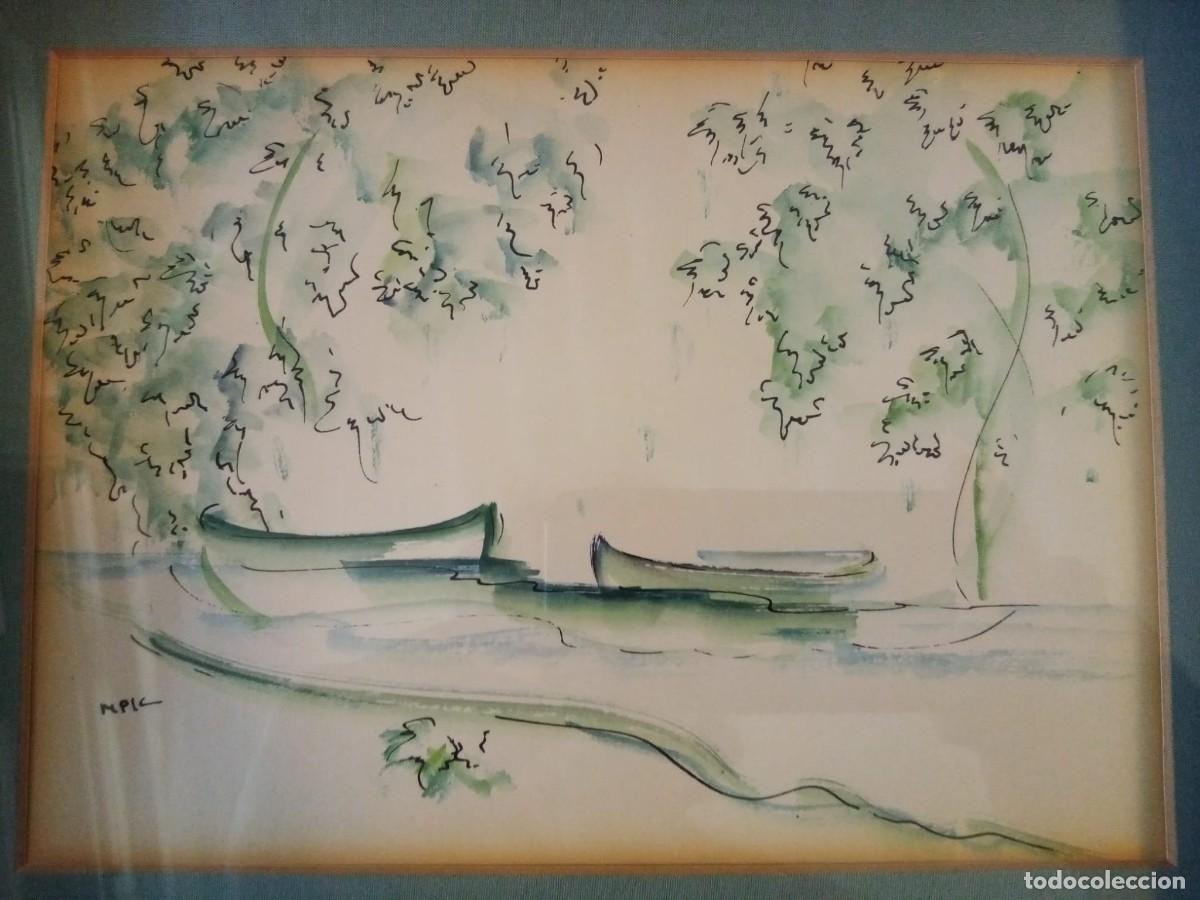 Arte: Dos acuarelas pintor M.Pla - Foto 3