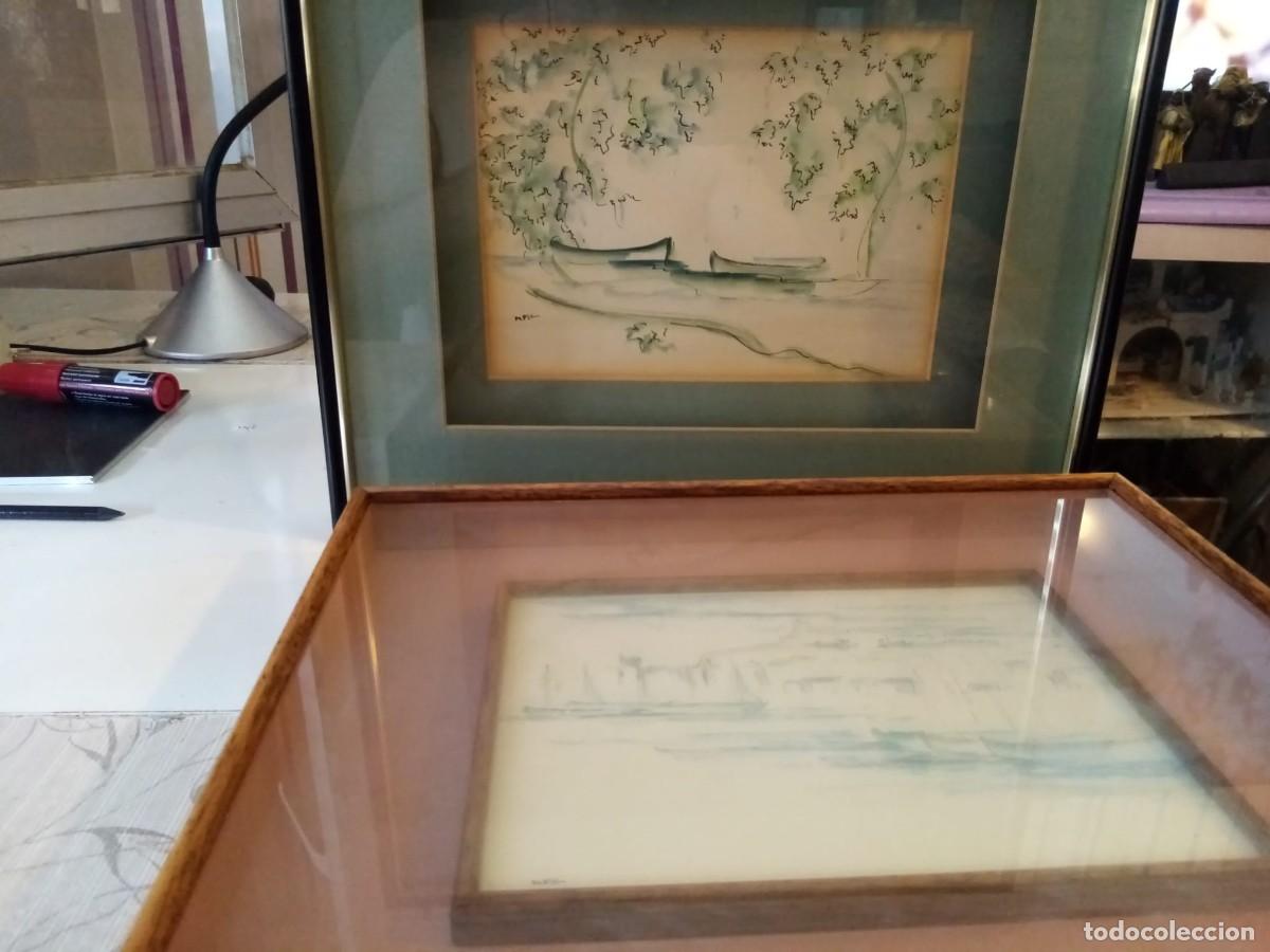 Arte: Dos acuarelas pintor M.Pla - Foto 1