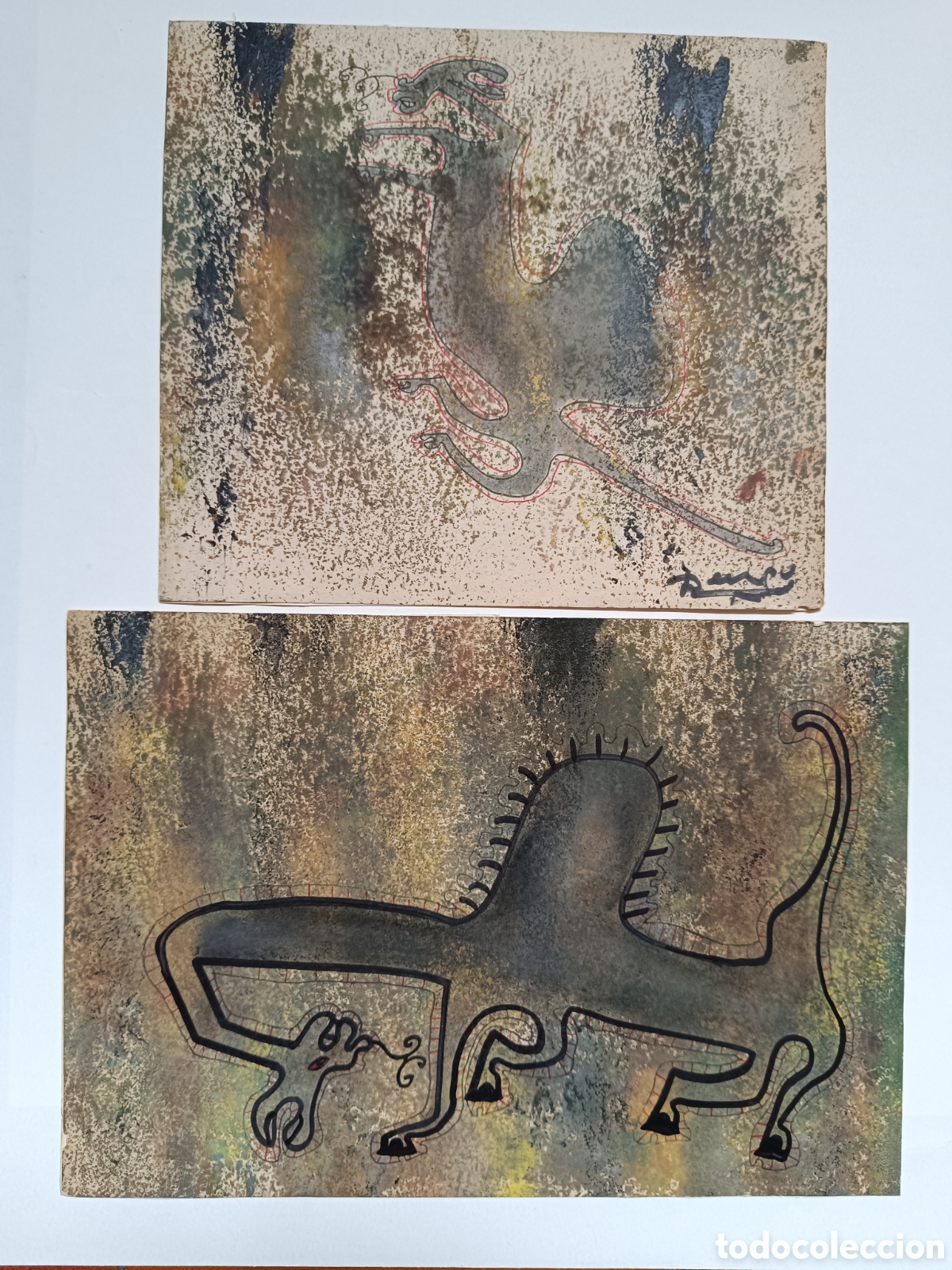 Arte: T&eacute;cnicas mixta surrealismo camello lagarto