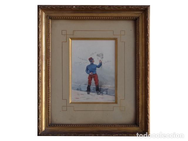 Kunst: Dessin aquarelle Humoristique 1900 de Joseph Mange