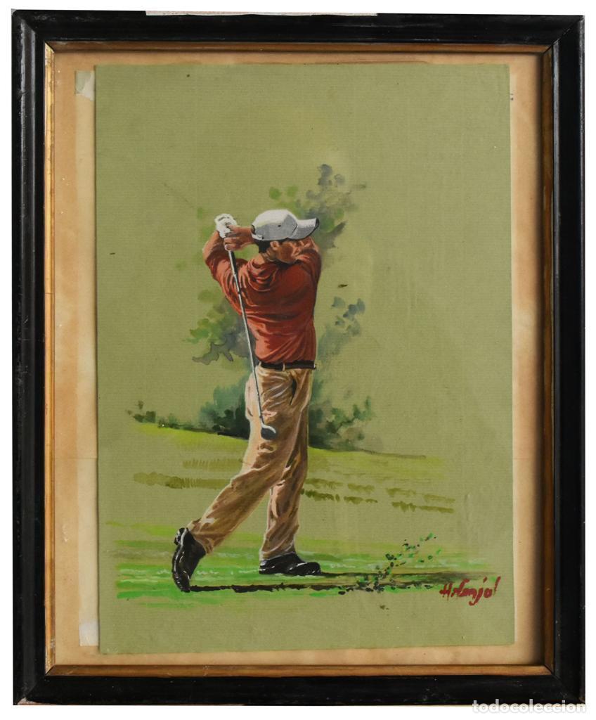 Arte: Dessin aquarelle Joueur de golf par Henri Fanjul