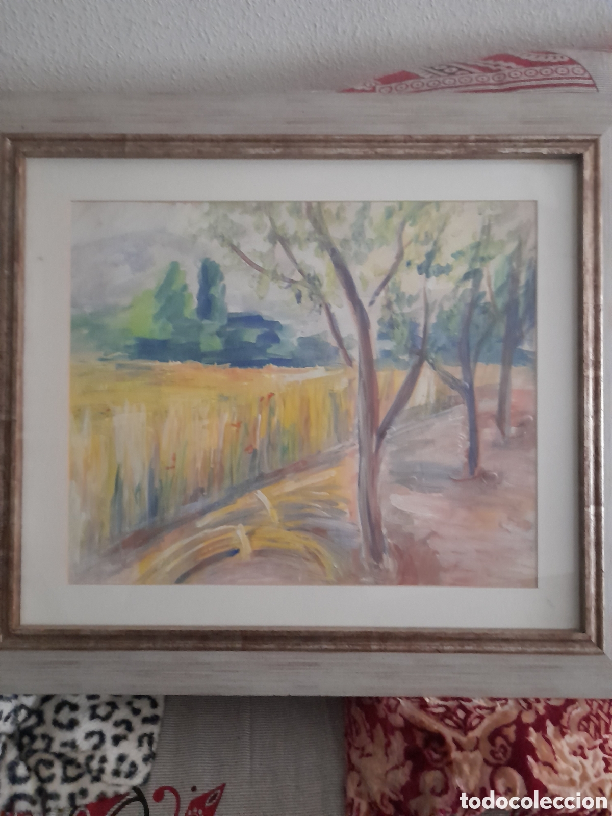 Arte: Gran acuarela firmada F. Corgas, mide 62x52cm y enmarcado 76x56cm