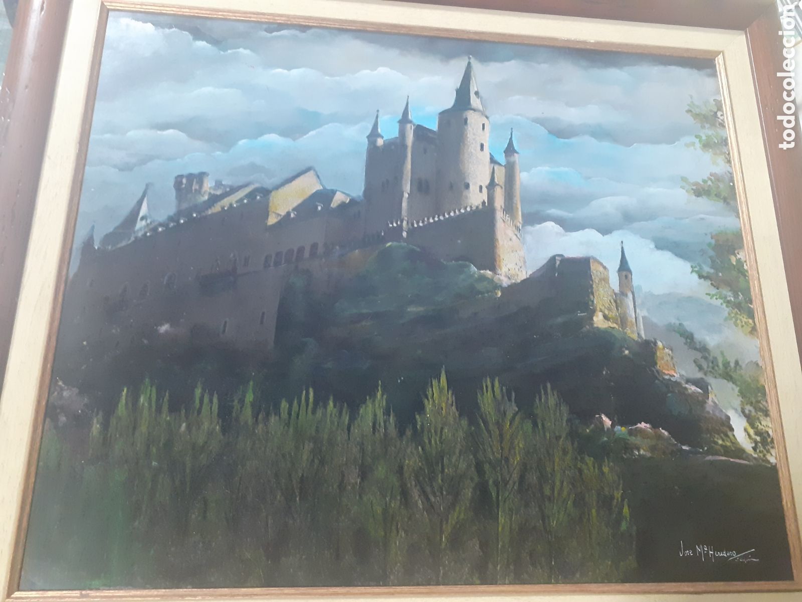 Art: ACUARELA SOBRE TABLA. JOSE MARIA HEREDERO ARRIBAS. PINTOR Y FOTOGRAFO DE SEGOVIA. 60 X 50 CM.