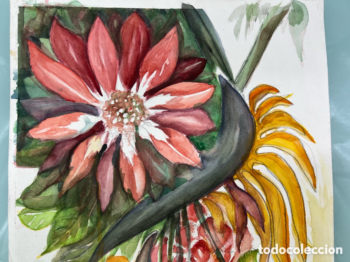 Arte: Acuarela de Bodeg&oacute;n de Flores - Foto 4