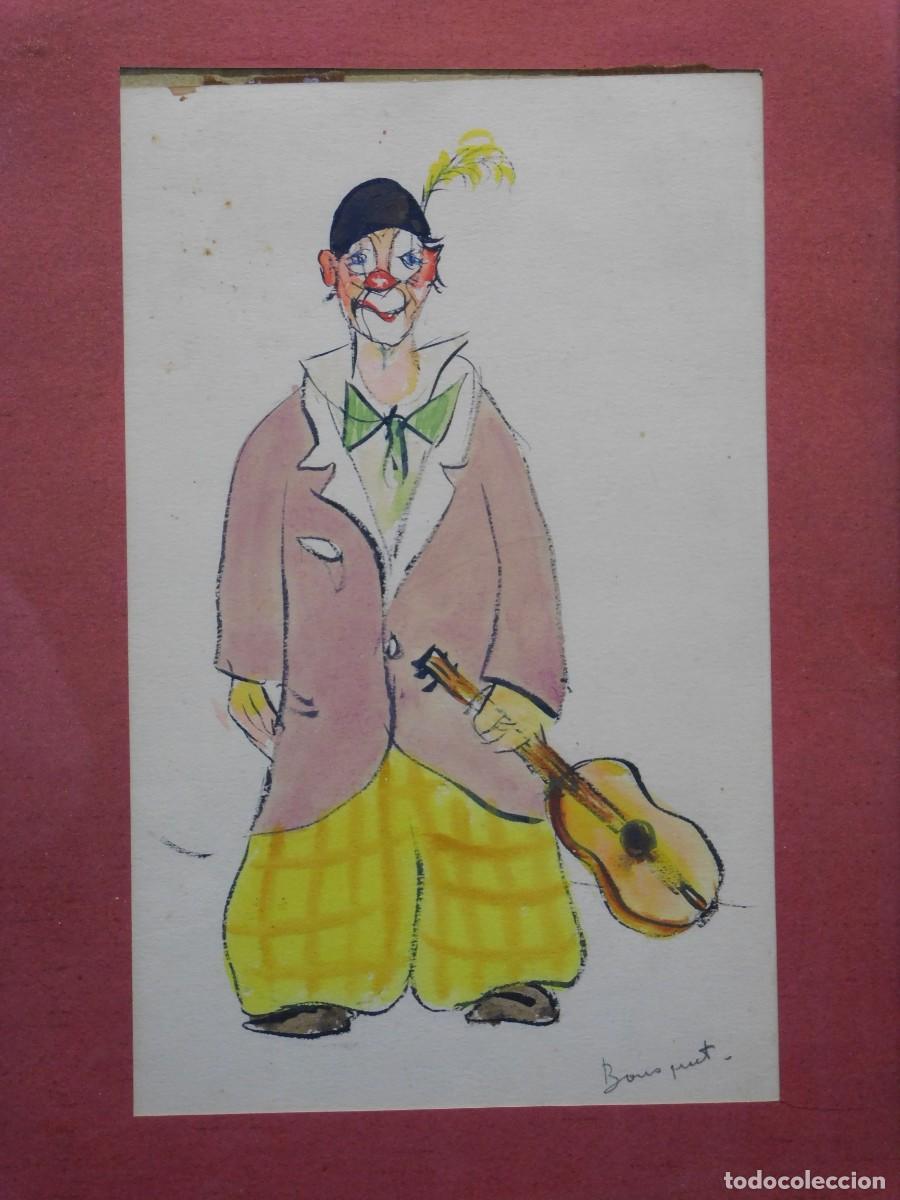 Arte: ACUARELA SOBRE PAPEL - PAYASO - Foto 1