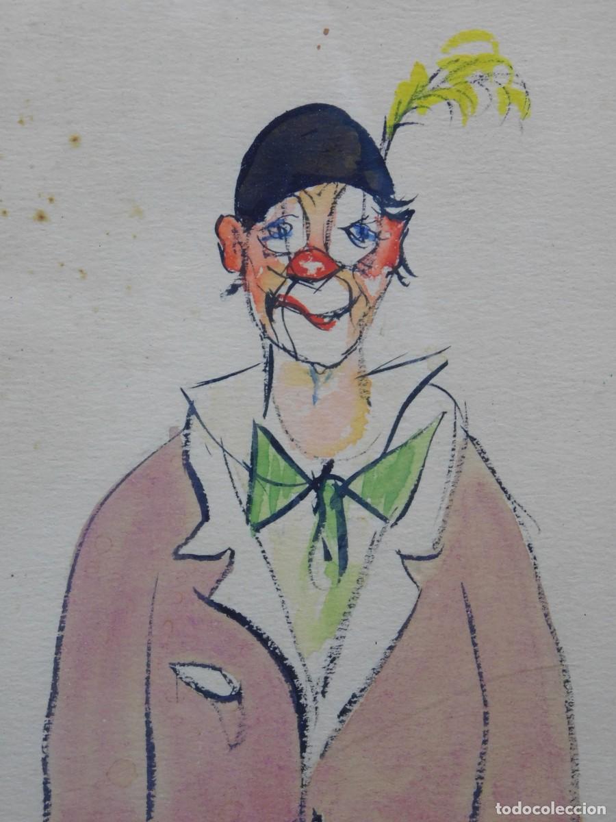 Arte: ACUARELA SOBRE PAPEL - PAYASO - Foto 3